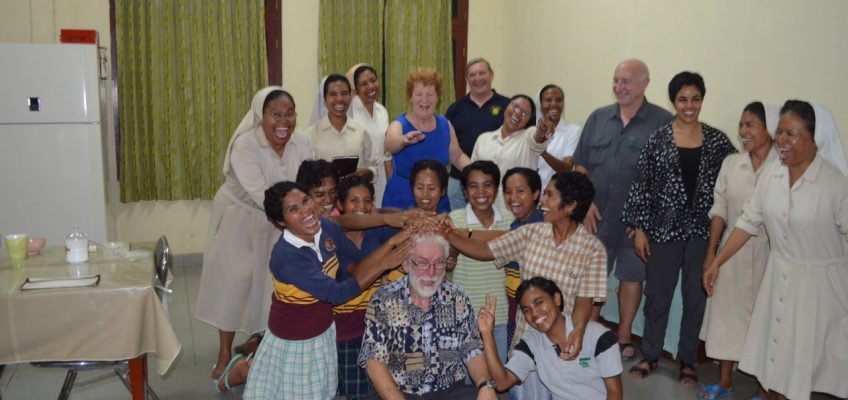 Relaxing on our last night at the Fatu Hada Convent with the Nuns and novices after the Manatuto net distribution Nov 2012